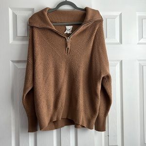 Aerie Waffle Knit Quarter Zip